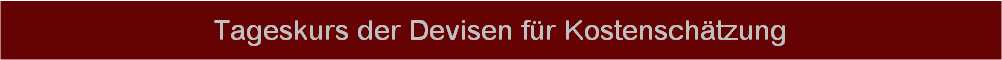 Tageskurs der Devisen fr Kostenschtzung